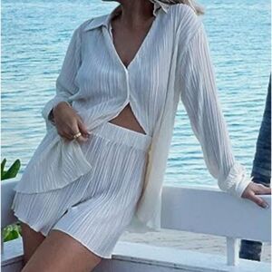 White Plisse set